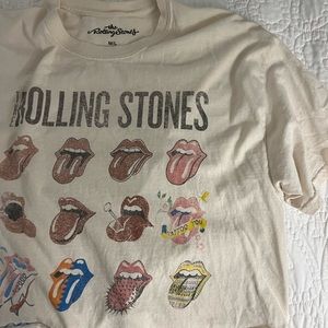 Rolling Stones distressed T-shirt (semi cropped)